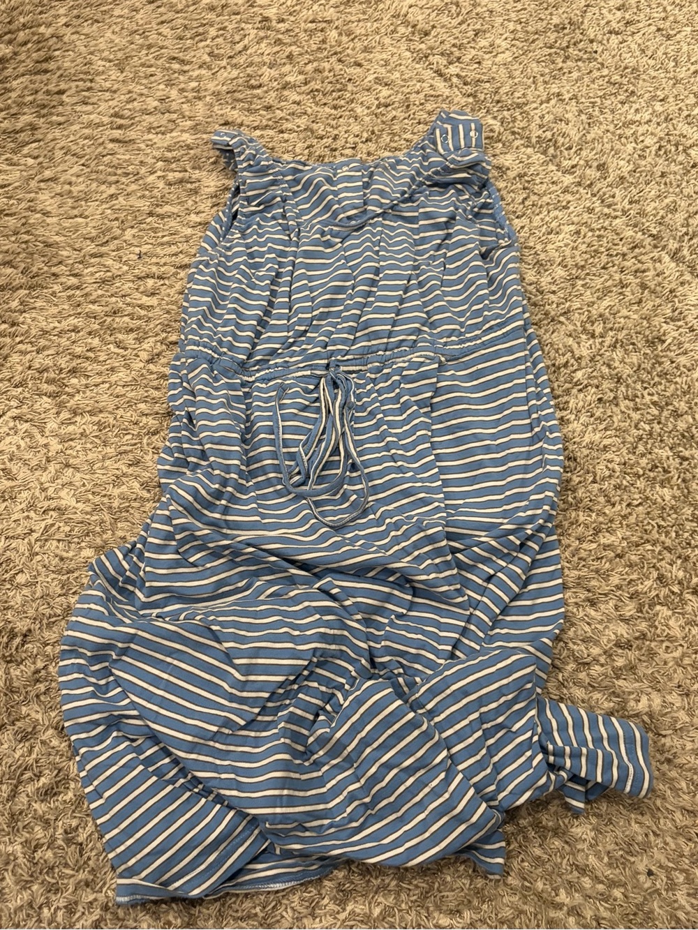 Baby Be Mine Blue and White Striped Labor Gown